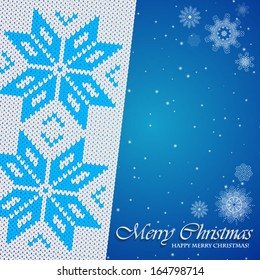 Christmas illustration - background with knitted pattern