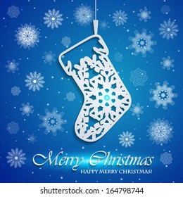 Christmas illustration - background with white sock