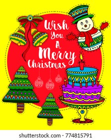 Christmas illustration for banner , greeting card , poster
