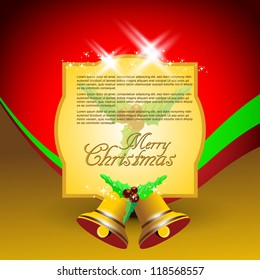  Christmas illustration with Christmas bells, in shiny color Background.