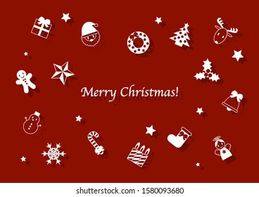 Christmas illustration. Christmas card. Christmas ornaments.  Vector illustration.
