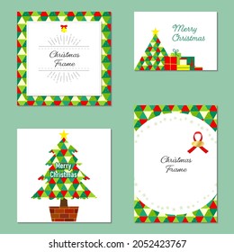 Christmas illustration card template set (vector)