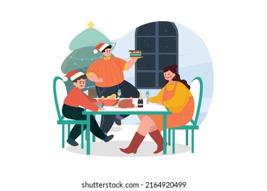 Weihnachtsillustrationskonzept. Flache Illustration einzeln auf weißem Hintergrund