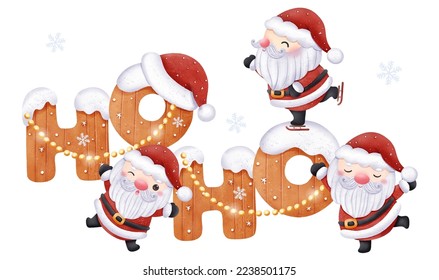 Christmas Illustration Cute Santa Claus