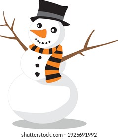 Christmas illustration of cute snowman