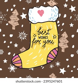 Christmas illustration with decorative elements
