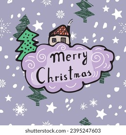 Christmas illustration with decorative elements