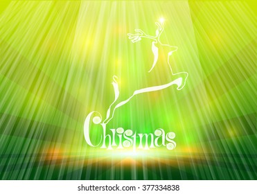 Christmas illustration the deer background