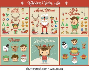 Christmas illustration and element set.