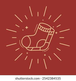 The Christmas illustration element: socks