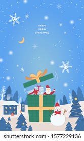 Christmas illustration emotion a lot of snow coming
