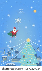 Christmas illustration emotion a lot of snow coming
