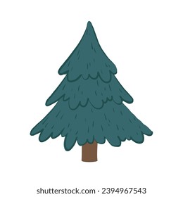 Christmas illustration with fir tree. Suitable for postcard, poster design