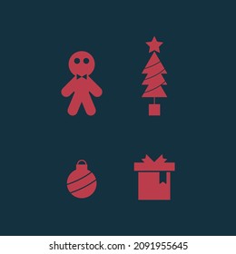 ilustración de navidad paquete de diseño plano