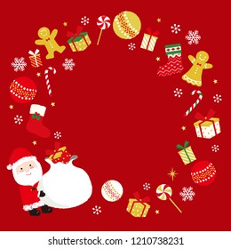 Christmas illustration frame