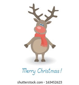 christmas illustration  with funny deer