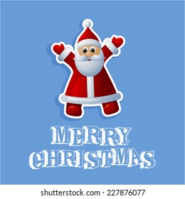 Christmas illustration with funny Santa.