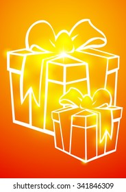 Christmas illustration gift background