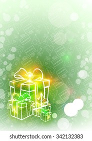 Christmas illustration the gift background