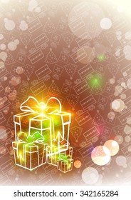 Christmas illustration the gift background