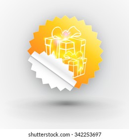 Christmas illustration the gift background