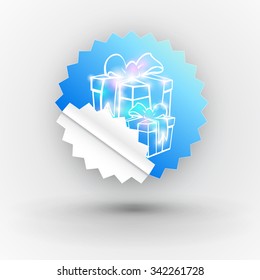 Christmas illustration the gift background