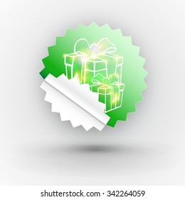 Christmas illustration the gift background
