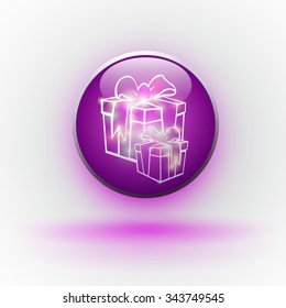 Christmas illustration the gift background