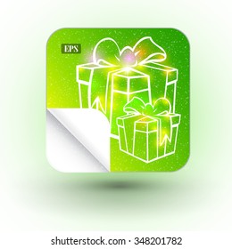 Christmas illustration the gift background