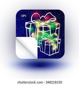 Christmas illustration the gift background