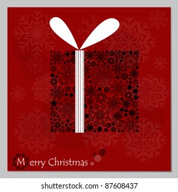 Christmas illustration with gift box.
