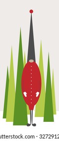 Christmas illustration with gnome