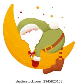 Christmas illustration Holiday gnome, pretty character , vector
