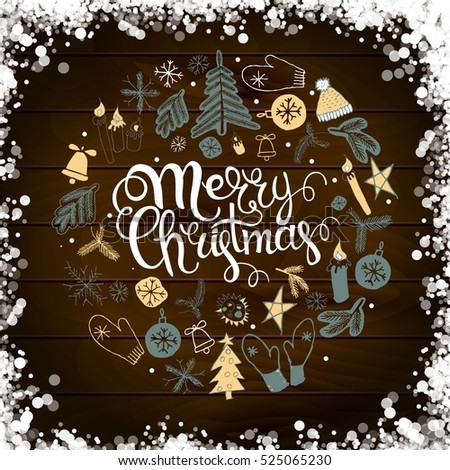 christmas illustration lettering merry