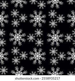 Christmas illustration in monochromatic colours on festive white background. Pixel Perfect Christmas Pattern. 