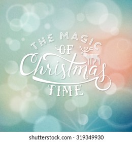 Christmas illustration on blurred background
