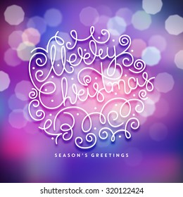 Christmas illustration on blurred background