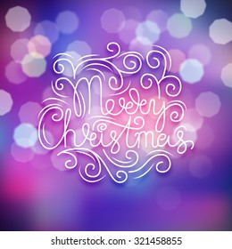 Christmas illustration on blurred background