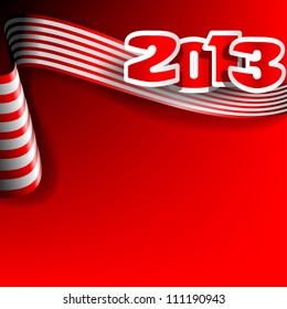 Christmas illustration on red background. Vector.