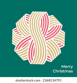 Christmas illustration. Christmas party vector elements and icons template, poster, wave, ribbon, bow, ball, Christmas gift circle. Greeting card, for New Year's Day, luxury decoration