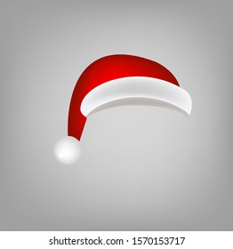 Christmas illustration with red santa hat on background.