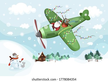 Christmas illustration with a Santa