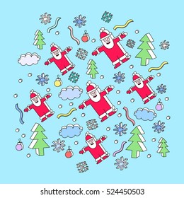 Christmas illustration with Santa Claus.