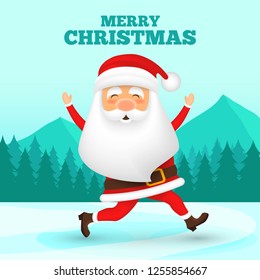 Christmas illustration with santa claus character