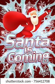 Christmas illustration with Santa Claus.Vector illustration.