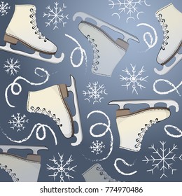 christmas illustration with skates