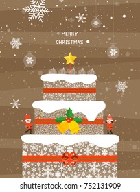 Christmas illustration of snowy day