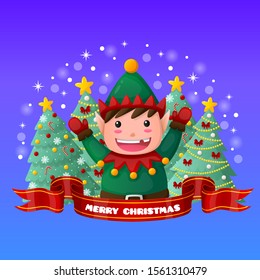 Christmas illustration with christmas sprite