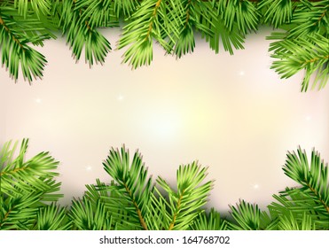 Christmas illustration with Christmas tree branch