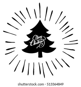 christmas illustration tree vector holiday celebration decoration